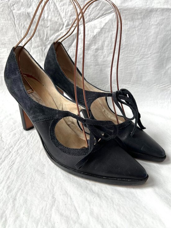 Diana Broussard Shoes - Diana Broussard high heels mary jane black suede leather pointed toe 9.5 pump
